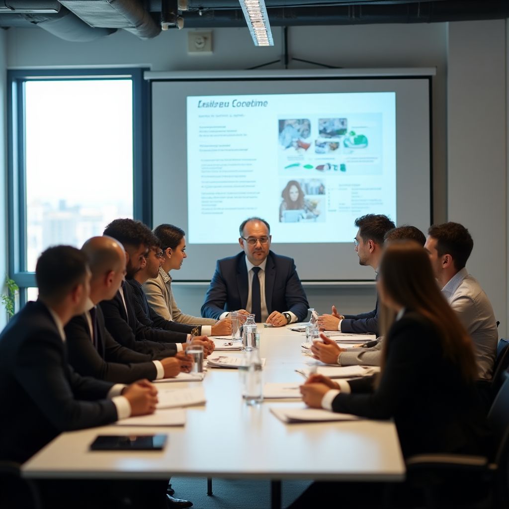 Orta ölçekli bir işletmenin tüm ekibiyle workshop